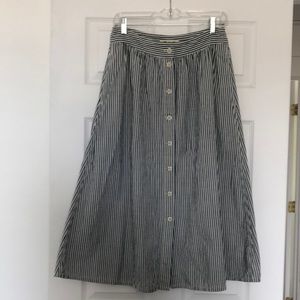 Madewell Palisade Button-Front Midi Skirt